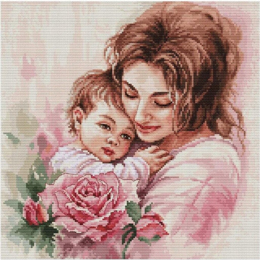 Counted Cross Stitch Kit Mother's care Luca-S DIY Unprinted canvas