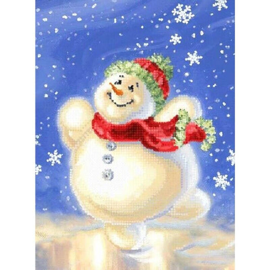 Bead Embroidery Kit Snowman DIY Bead needlepoint Bead stitching 