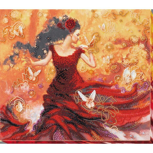 Bead Embroidery Kit Dancer Beaded stitching Bead needlepoint Beadwork DIY