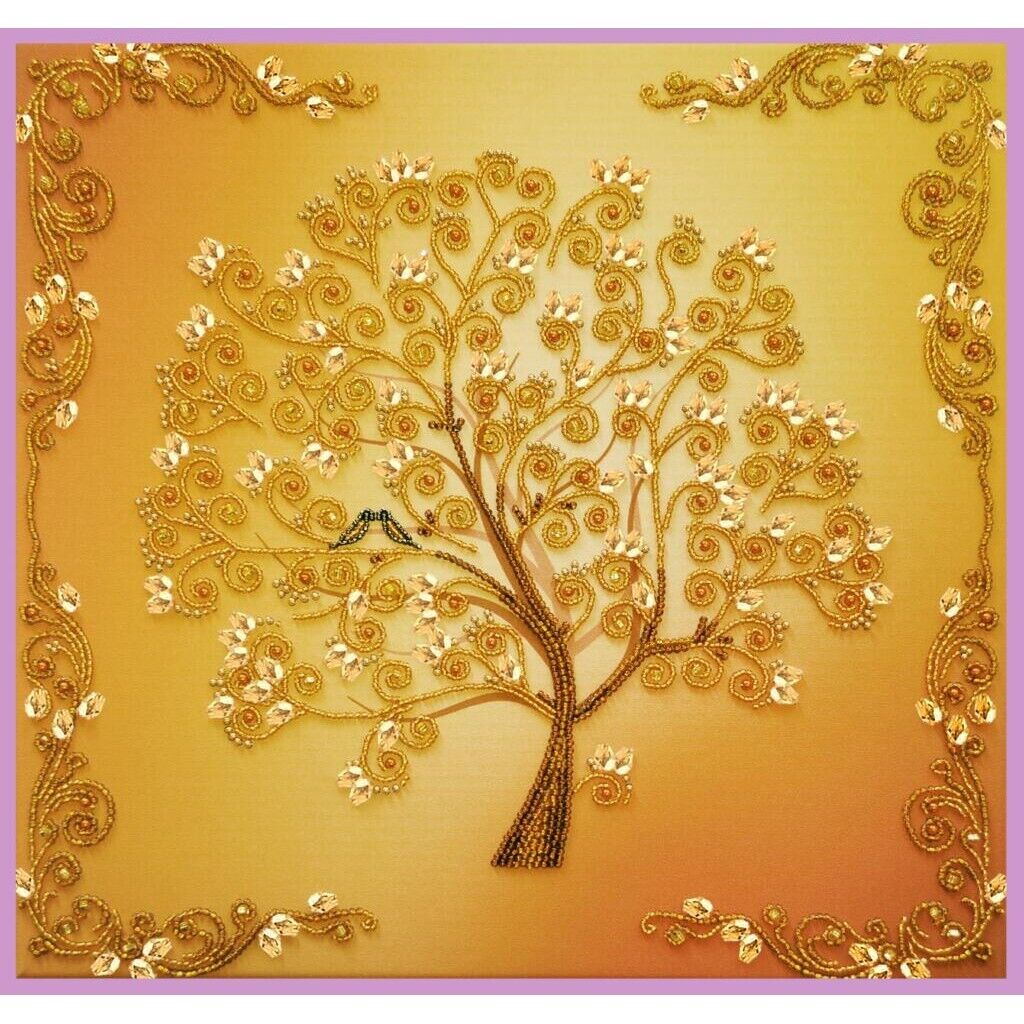 Bead Embroidery Kit Tree Welfare DIY Beaded needlepoint Beaded stitching