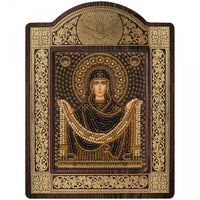 Bead Embroidery Kit Icon Virgin Mary Mother of God DIY Bead needlepoint Beadwork