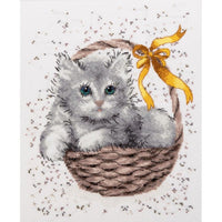 Counted Cross Stitch Kit Cat DIY Unprinted canvas