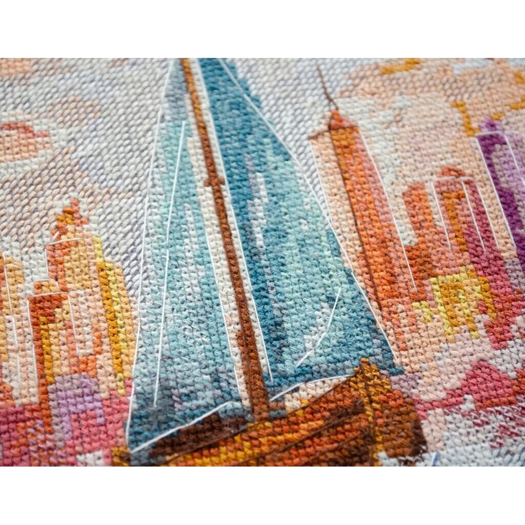 Counted Cross Stitch Kit On a wave of adventure DIY Unprinted canvas