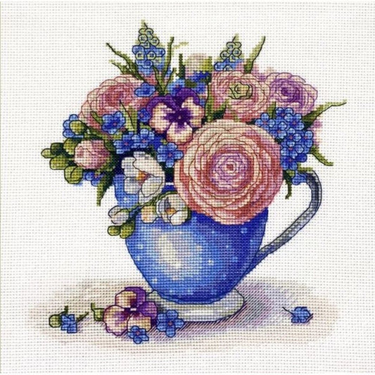 Counted Cross Stitch Kit Flowers DIY