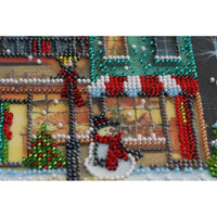 Bead Embroidery Kit Christmas town Bead stitching Bead needlepoint DIY