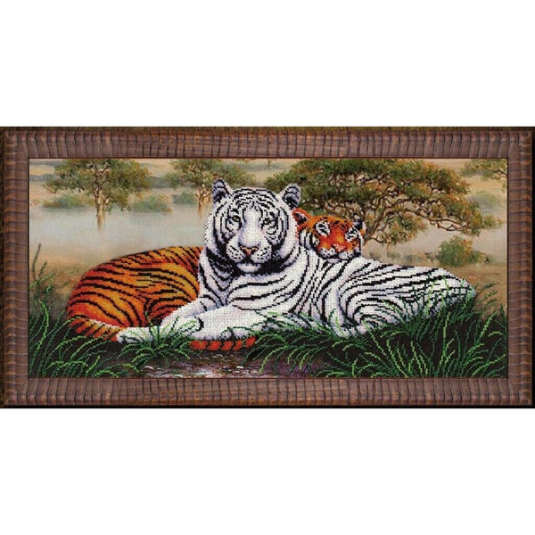 Bead Embroidery Kit Tigers Bead needlepoint Bead stitching Beadwork DIY