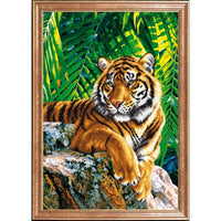 Bead Embroidery Kit Tiger Bead needlepoint kit Bead stitching Beadwork DIY