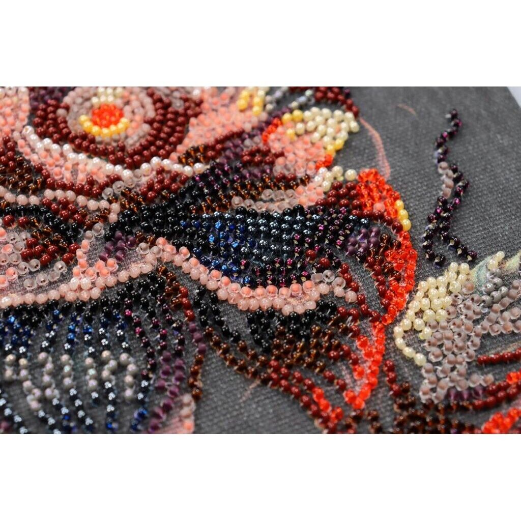 Bead Embroidery Kit Flower of the night Beaded stitching Bead needlepoint DIY