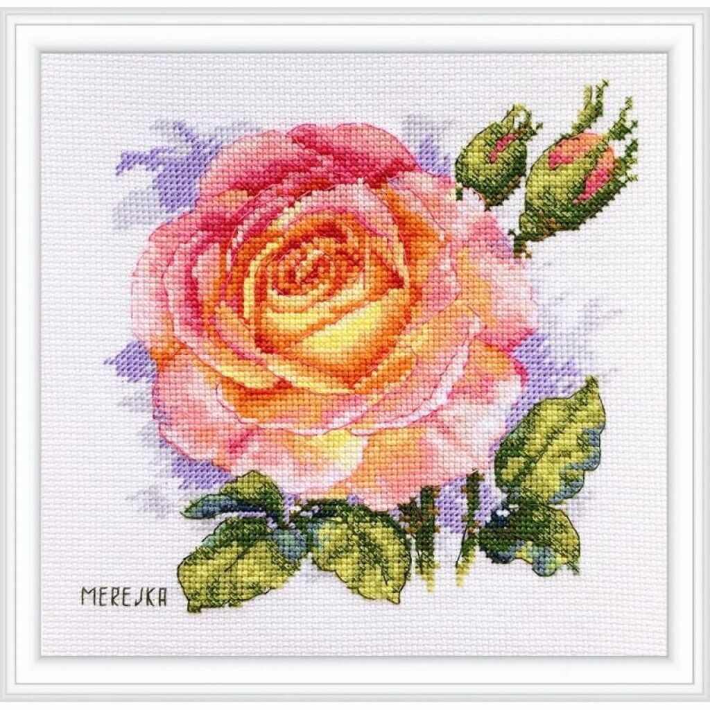Counted Cross Stitch Kit Rose Merejka DIY Unprinted canvas