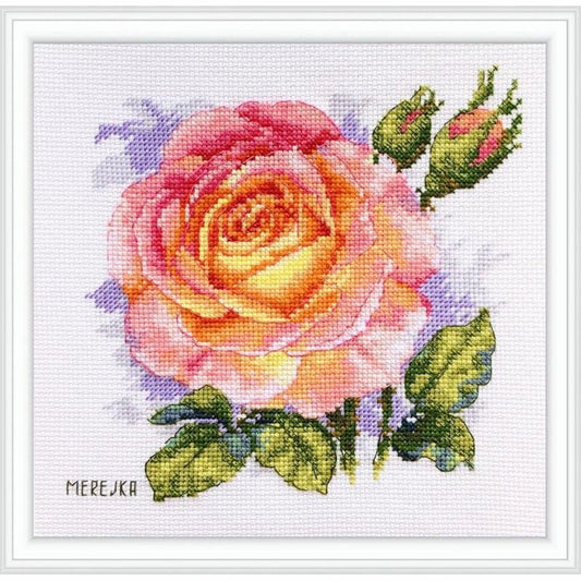 Counted Cross Stitch Kit Rose Merejka DIY Unprinted canvas