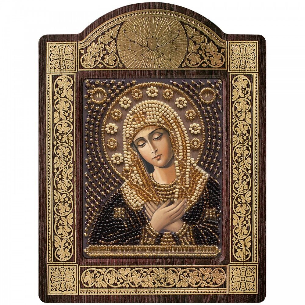 Bead Embroidery Kit Icon Virgin Mary Mother of God DIY Bead needlepoint Beadwork