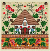 Counted Cross Stitch Kit Autumn Fall DIY Unprinted canvas