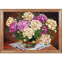 Bead Embroidery Kit Peonies Flowers Bead needlepoint Bead stitching Beadwork DIY