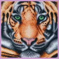 Bead Embroidery Kit Tiger DIY Beaded needlepoint kit Beaded stitching Beadwork