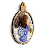 Bead Embroidery Kit on Plastic Angel DIY Christmas tree toy