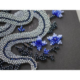 Bead Embroidery Kit Silver snake DIY Beadwork Beading Needlepoint kit