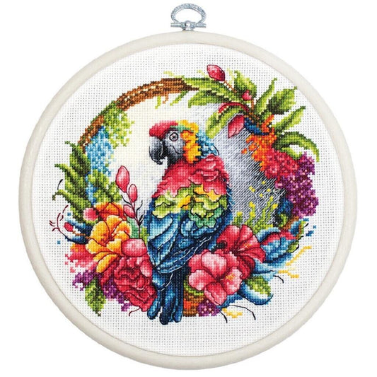 Counted Cross Stitch Kit Tropical parrot Luca-S DIY Unprinted canvas