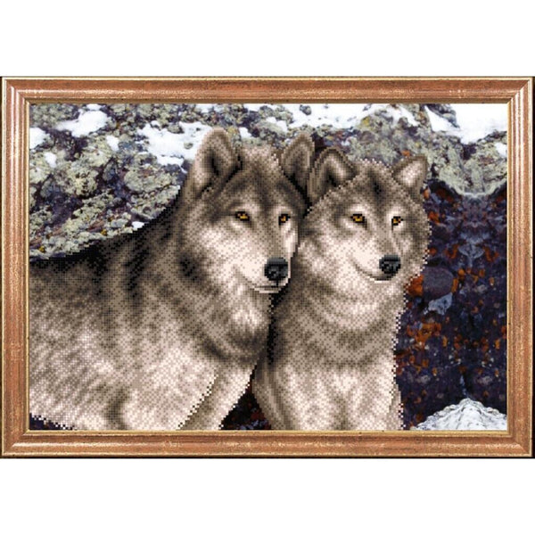 Bead Embroidery Kit Wolves Bead needlepoint Bead stitching Beadwork DIY