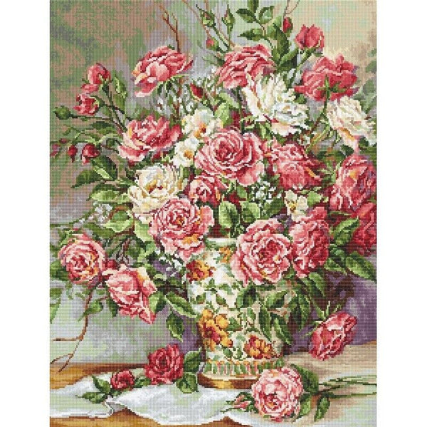 Gobelin kit Tapestry embroidery Kit Roses Luca-S DIY Unprinted canvas