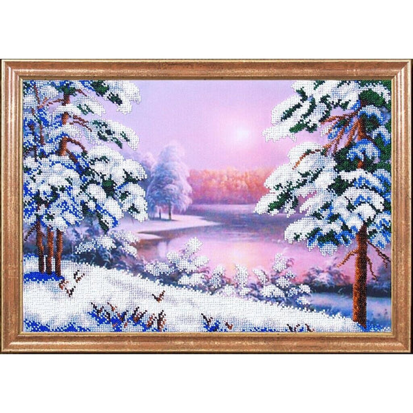 Bead Embroidery Kit Winter Bead needlepoint Bead stitching Beadwork DIY