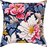 Tapestry Pillow Cover DIY kit "Peonies" Needlepoint kit Printed canvas