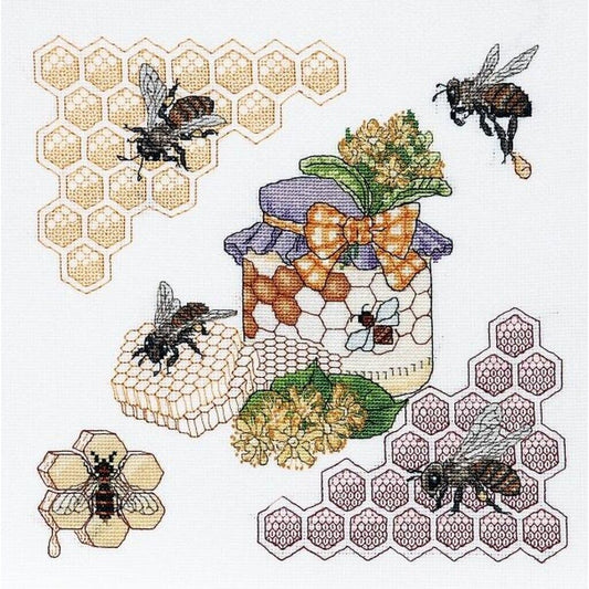 Counted Cross Stitch Kit Honey DIY Unprinted canvas