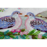 Bead Embroidery Kit Love cooing Beaded stitching Bead needlepoint Beadwork DIY