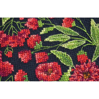 Counted Cross Stitch Kit Red flowers DIY Unprinted canvas