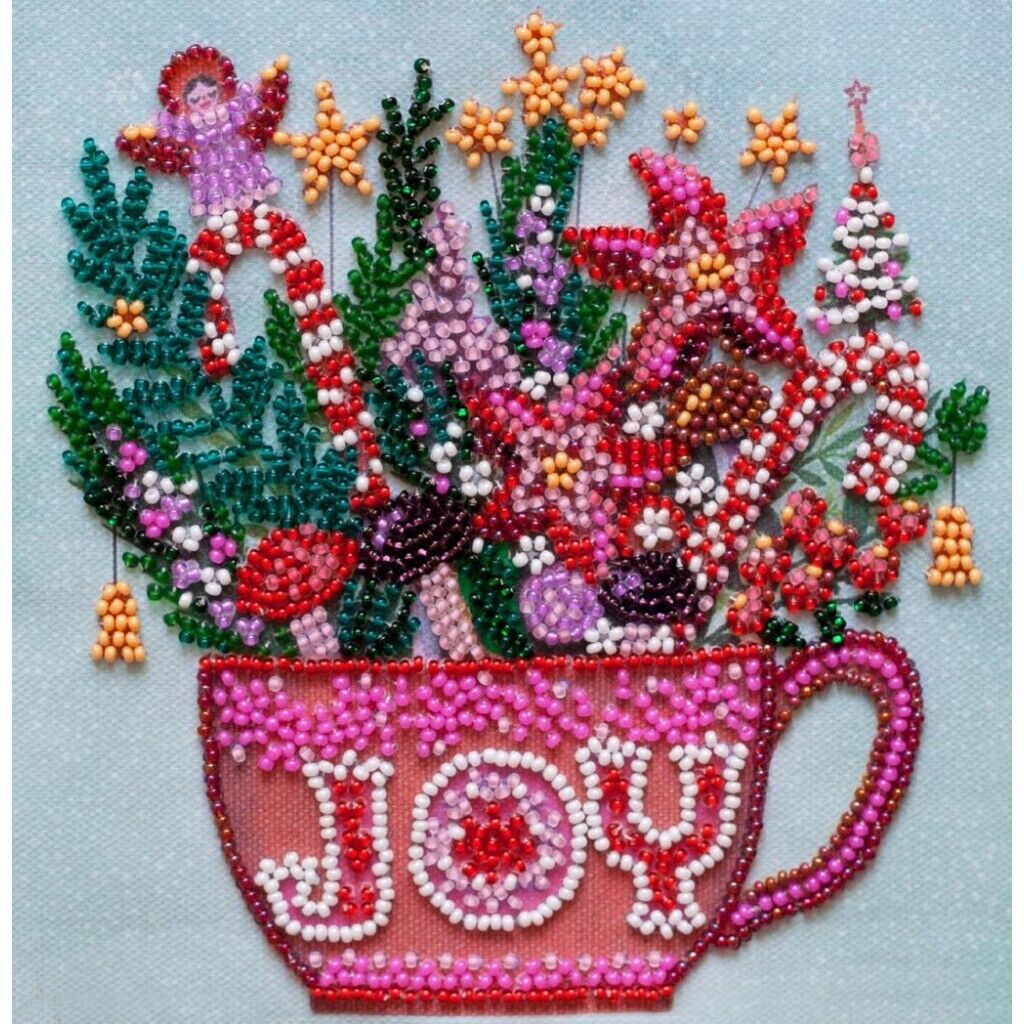 Bead Embroidery Kit Christmas joy Bead stitching Bead needlepoint DIY