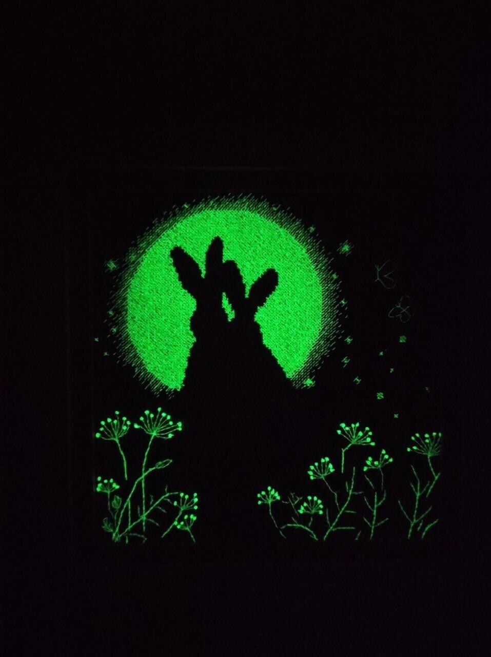 Counted Cross Stitch Kit Moon hares DIY Unprinted canvas