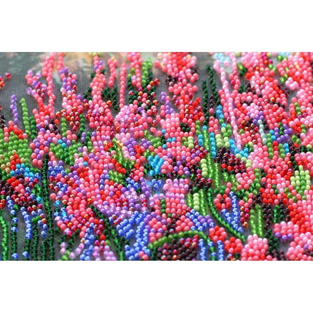 Bead Embroidery Kit Blooming Beaded stitching Bead needlepoint DIY