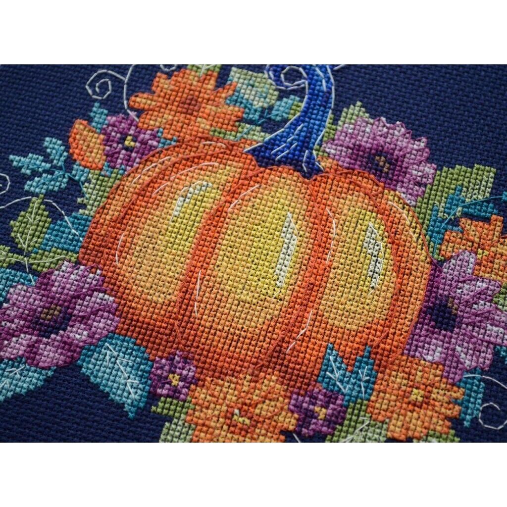 Counted Cross Stitch Kit Autumn pumpkin DIY Unprinted canvas