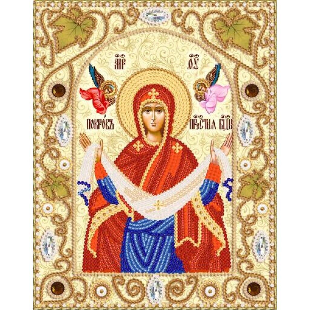 Bead Embroidery Kit Icon Mother of God Beaded stitching Beadwork DIY