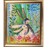 Bead Embroidery Kit Hares DIY Bead needlepoint Beadwork