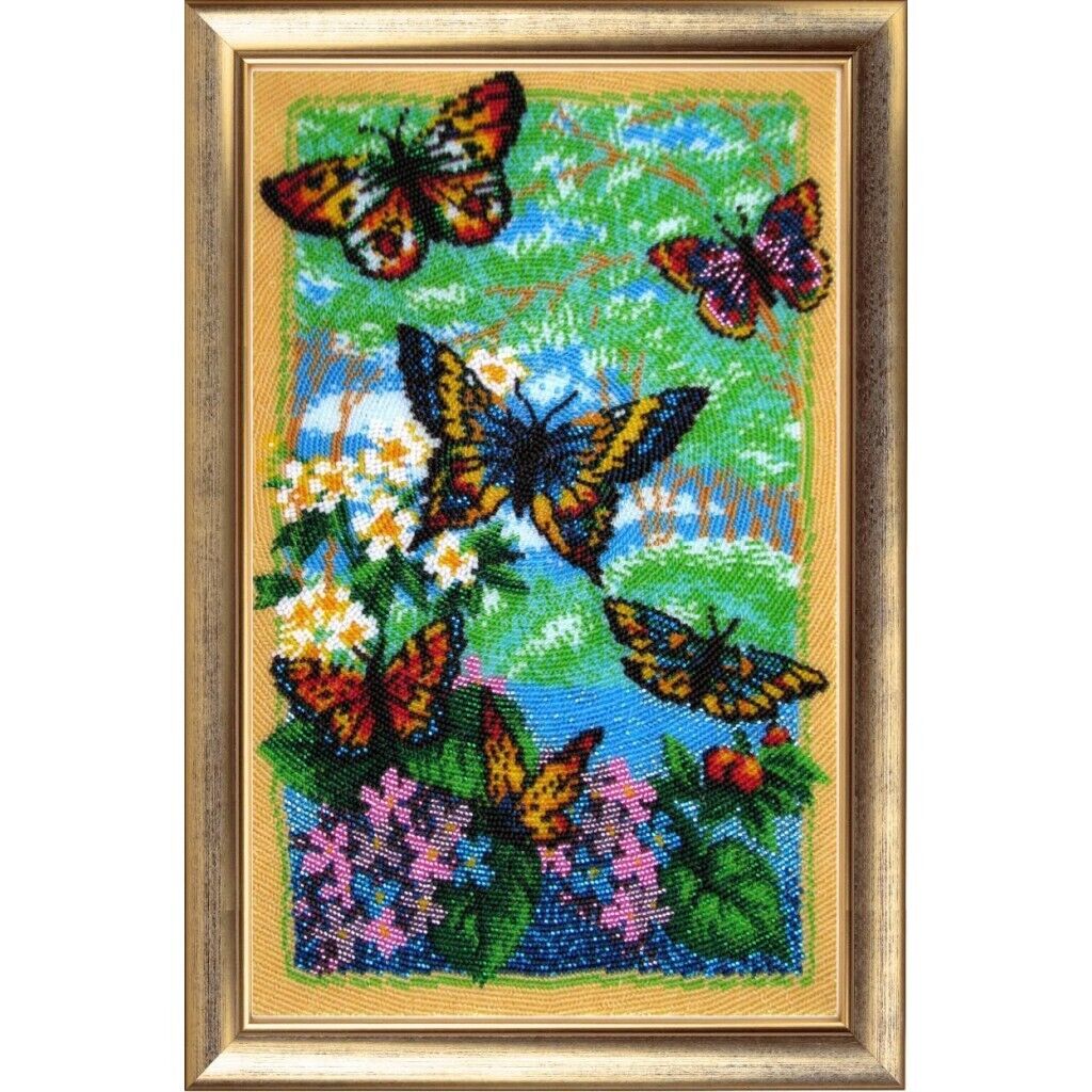 Bead Embroidery Kit Butterfly DIY Bead needlepoint Beadwork