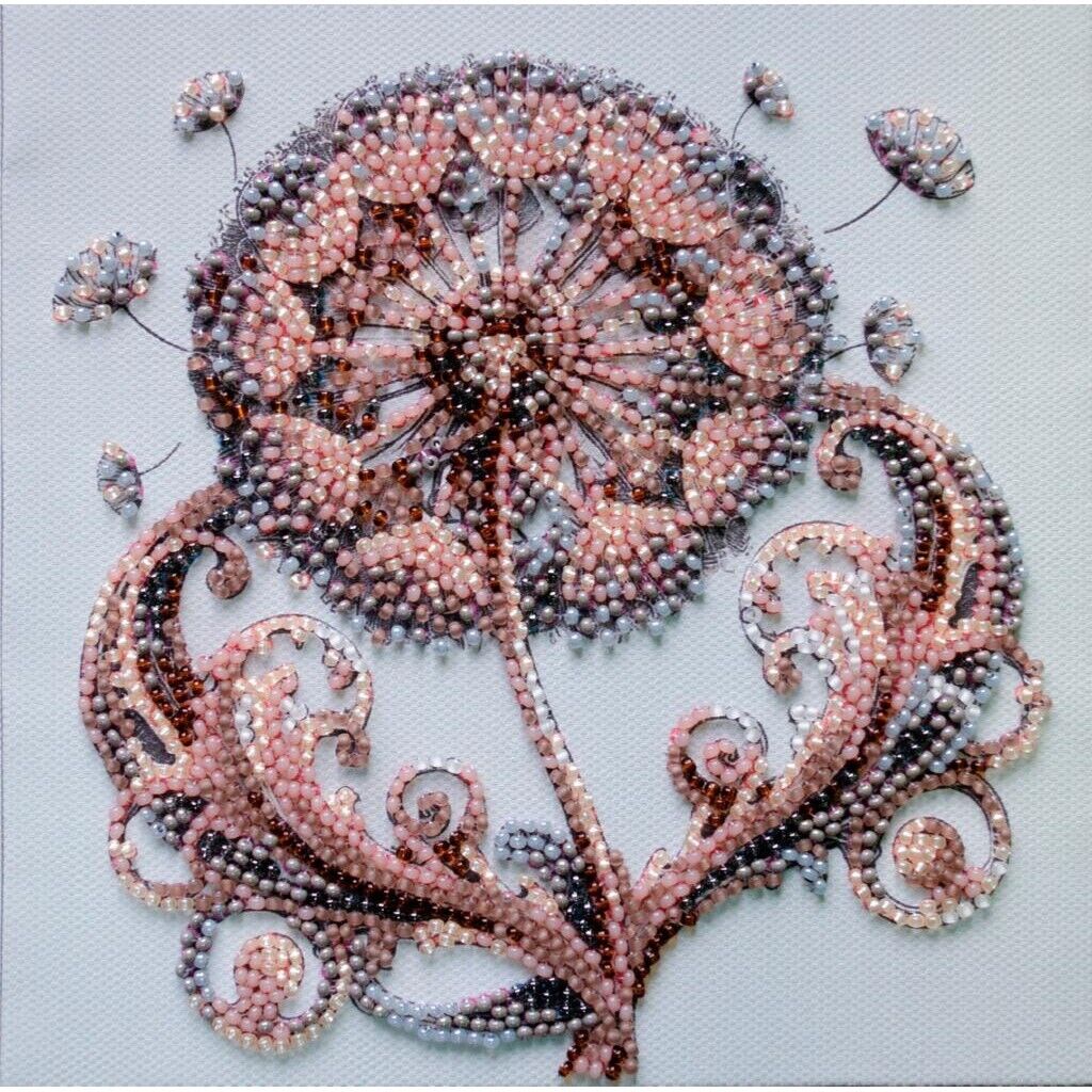 Bead Embroidery Kit Weightless dandelion Beaded stitching Bead needlepoint DIY