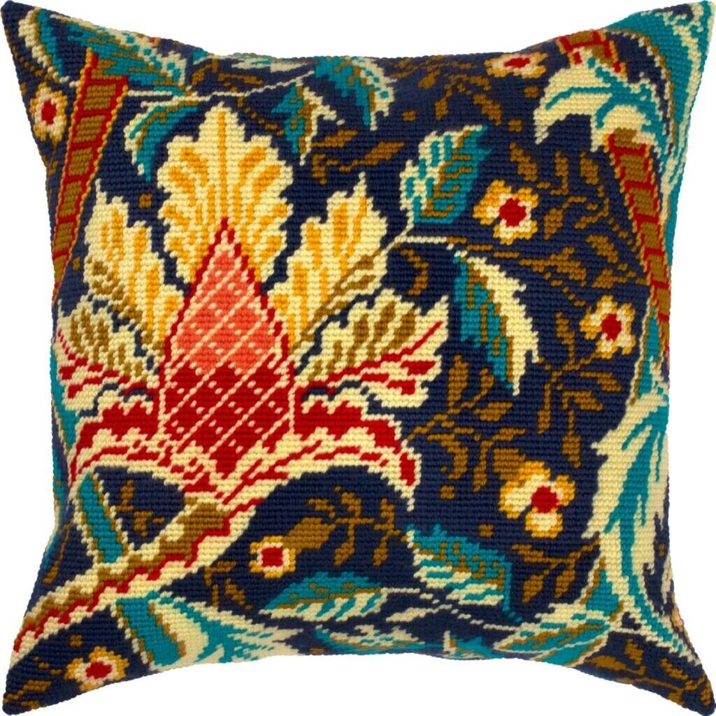Tapestry Pillow Cover DIY kit "Hazelnut" Needlepoint kit Printed canvas