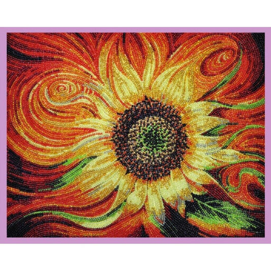 Bead Embroidery Kit Sunflower DIY Beaded needlepoint Beaded stitching