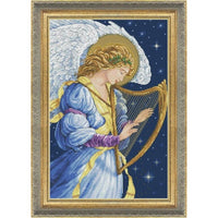 Counted Cross Stitch Kit Angel with a harp DIY Unprinted canvas