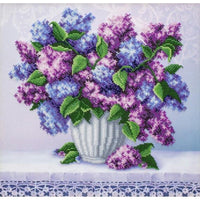 Bead Embroidery Kit Lilac Flowers Bead needlepoint Bead stitching Beadwork DIY