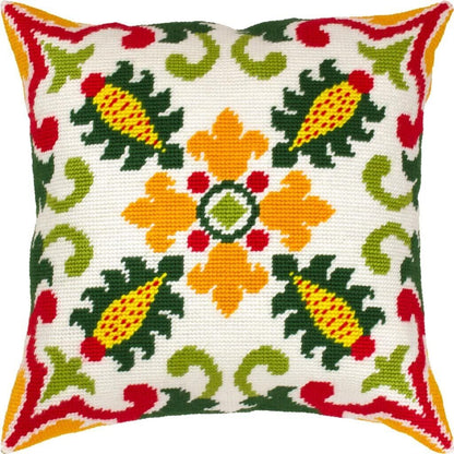 Tapestry Pillow Cover DIY kit "Summer" Needlepoint kit Printed canvas