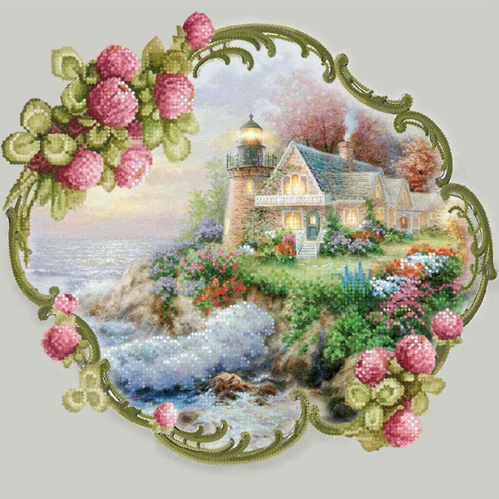 Bead Embroidery Kit House DIY Beaded needlepoint Beaded stitching