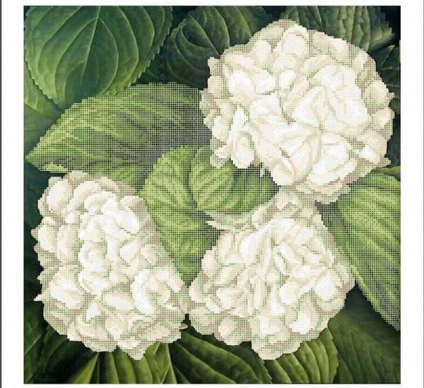 Bead Embroidery Kit Hydrangeas Flowers DIY Bead needlepoint Bead stitching