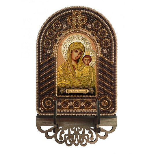 Bead Embroidery Kit Icon Virgin Mary Mother of God DIY Neddlepoint kit