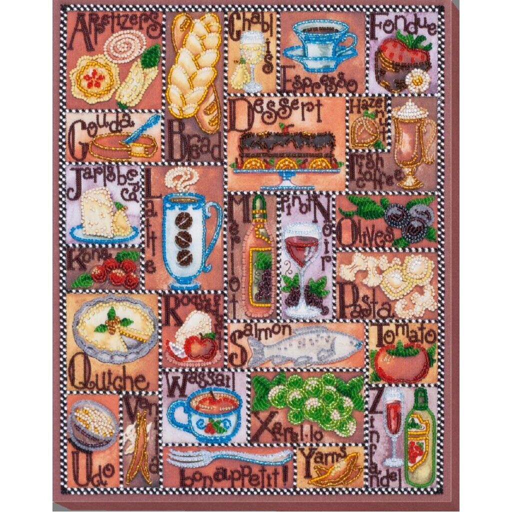 Bead Embroidery Kit Gourmet Beaded stitching Beadwork Bead needlepoint DIY