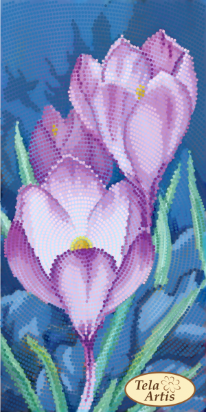 Bead Embroidery Kit Crocuses DIY Bead needlepoint Bead stitching Beadwork