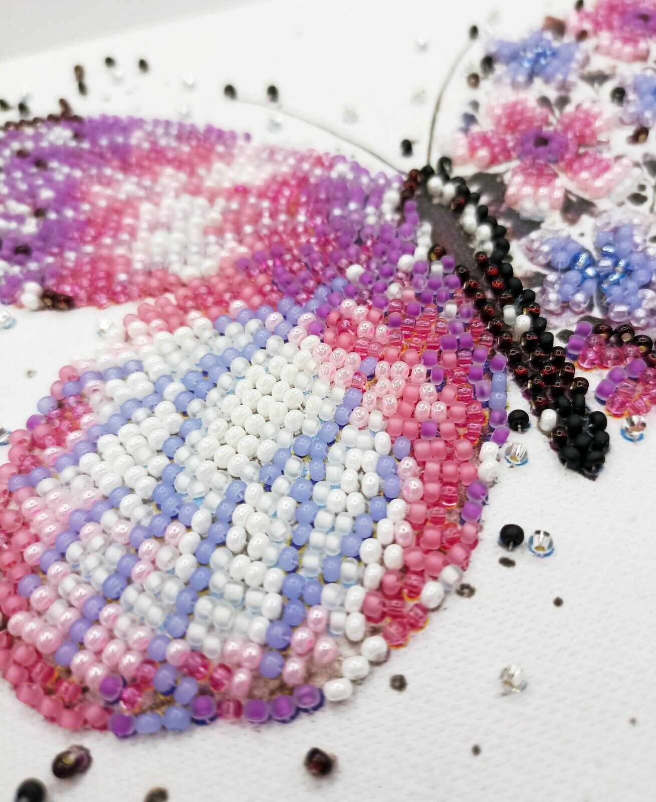 Bead Embroidery Kit Butterfly Beaded needlepoint Beadwork Beading DIY