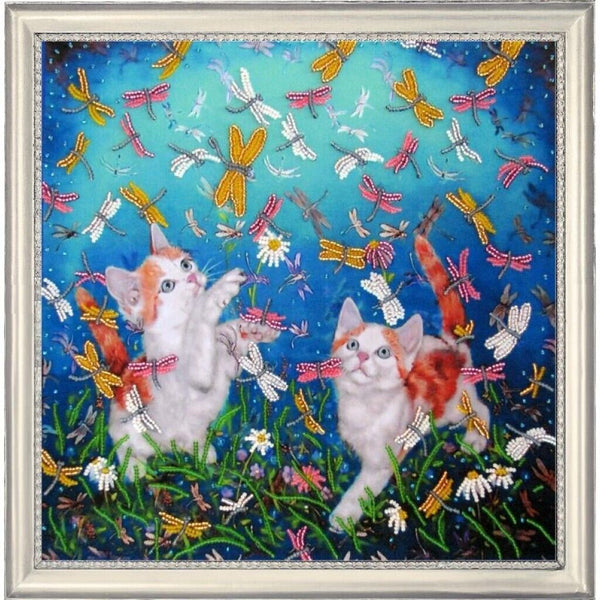 Bead Embroidery Kit Cats DIY Bead needlepoint Beadwork