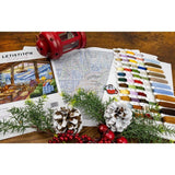 Counted Cross Stitch Kit Winter Lodge DIY Unprinted canvas