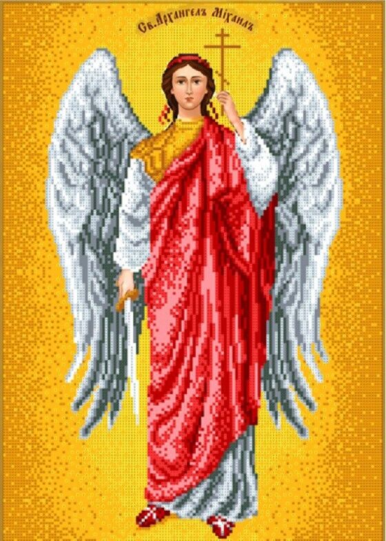 Bead Embroidery Kit Archangel Michael DIY Bead needlepoint Beadwork